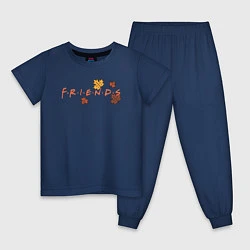 Пижама хлопковая детская Logo Friends, цвет: тёмно-синий