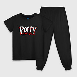 Пижама хлопковая детская Poppy Playtime: Logo, цвет: черный