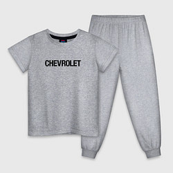 Пижама хлопковая детская Chevrolet Лого Эмблема спина, цвет: меланж