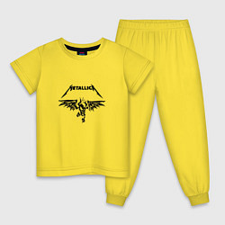 Пижама хлопковая детская Металика Metallica, цвет: желтый