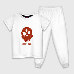 Пижама хлопковая детская Money Heist Skull, цвет: белый