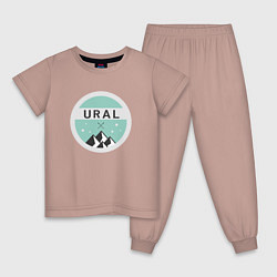 Пижама хлопковая детская УРАЛ 01, цвет: пыльно-розовый