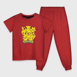 Пижама хлопковая детская ПОКЕМОНЫ ПИКАЧУ ГЛАВНЫЙ ГЕРОЙ, цвет: красный
