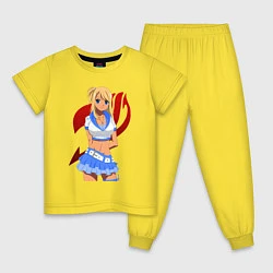 Пижама хлопковая детская Хвост Люси, цвет: желтый