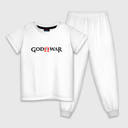 Пижама хлопковая детская GOD OF WAR LOGO BLACK RED, цвет: белый