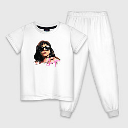 Пижама хлопковая детская Gaga, цвет: белый