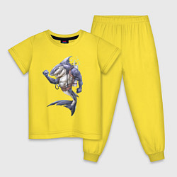 Пижама хлопковая детская Самый крутой ныряльщик, цвет: желтый