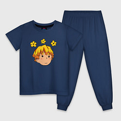 Пижама хлопковая детская Милашка Зеницу, цвет: тёмно-синий