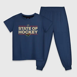 Пижама хлопковая детская Minnesota Wild NHL Миннесота Уайлд НХЛ, цвет: тёмно-синий