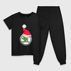 Пижама хлопковая детская Skoda Merry Christmas, цвет: черный