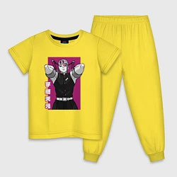Пижама хлопковая детская Хашира Звука, цвет: желтый