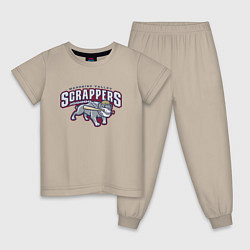 Пижама хлопковая детская Mahoning Valley Scrappers, цвет: миндальный