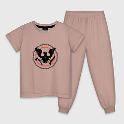 Пижама хлопковая детская Эмблема Загнивающий штат, цвет: пыльно-розовый