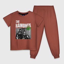 Пижама хлопковая детская The Ramones Рамоунз, цвет: кирпичный