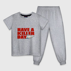 Пижама хлопковая детская Have A Killer Day, цвет: меланж