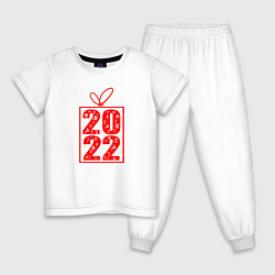 Пижама хлопковая детская Лучший подарок 2022, цвет: белый