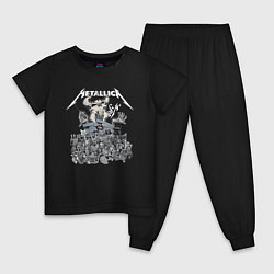 Пижама хлопковая детская Metallica - thrash metal style!, цвет: черный