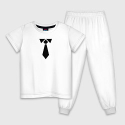 Пижама хлопковая детская Для онлайн встреч, цвет: белый