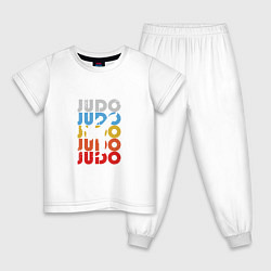 Пижама хлопковая детская Sport Judo, цвет: белый
