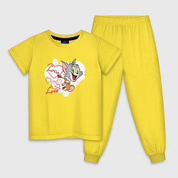 Пижама хлопковая детская TJ Love Love, цвет: желтый