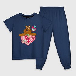 Пижама хлопковая детская Ruv you Scooby Doo, цвет: тёмно-синий