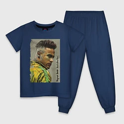 Пижама хлопковая детская Neymar Junior - Brazil national team, цвет: тёмно-синий