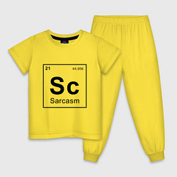 Пижама хлопковая детская САРКАЗМ - SARCASM, Sc Таблица Менделеева, цвет: желтый