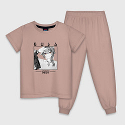 Пижама хлопковая детская Эола , Genshin Impact, цвет: пыльно-розовый