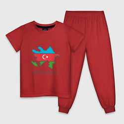 Пижама хлопковая детская Map Azerbaijan, цвет: красный