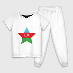 Пижама хлопковая детская Azerbaijan Star, цвет: белый