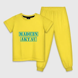 Пижама хлопковая детская Актау Казахстан, цвет: желтый