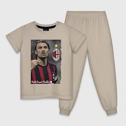 Пижама хлопковая детская Paolo Cesare Maldini - Milan, captain, цвет: миндальный