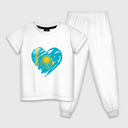 Пижама хлопковая детская Kazakhstan Heart, цвет: белый