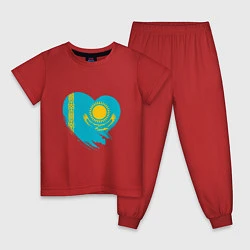 Пижама хлопковая детская Сердце - Казахстан, цвет: красный