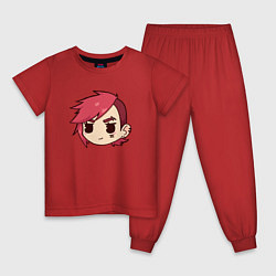 Пижама хлопковая детская Ви Чемпион League of Legends, цвет: красный