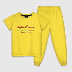 Пижама хлопковая детская Alfa Romeo racing - logo, цвет: желтый
