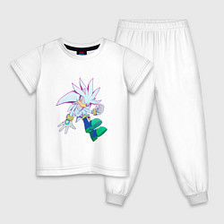 Пижама хлопковая детская Ёж Сильвер sonic 003, цвет: белый