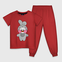 Пижама хлопковая детская Утенок Лалафанфан - Костюм зайца, цвет: красный