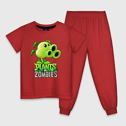 Пижама хлопковая детская Plants vs Zombies Тристрел, цвет: красный