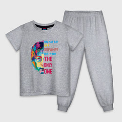 Пижама хлопковая детская Джон Леннон 2022, цвет: меланж