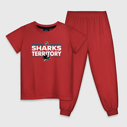Пижама хлопковая детская SHARKS TERRITORY САН-ХОСЕ ШАРКС, цвет: красный