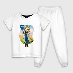 Пижама хлопковая детская Джоди Уиттакер доктор 2023, цвет: белый