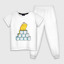 Пижама хлопковая детская Король Горы, цвет: белый
