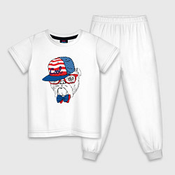 Пижама хлопковая детская Cool Bulldog, цвет: белый