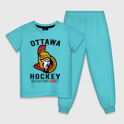Пижама хлопковая детская OTTAWA SENATORS ОТТАВА СЕНАТОРЗ, цвет: бирюзовый
