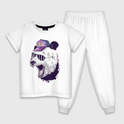 Пижама хлопковая детская Cool panda!, цвет: белый