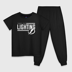 Пижама хлопковая детская TAMPA BAY LIGHTIN NHL ТАМПА БЭЙ НХЛ, цвет: черный