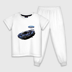 Пижама хлопковая детская Ford Racing team Motorsport, цвет: белый