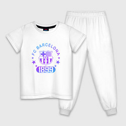 Пижама хлопковая детская FC Barcelona Fade Logo 2022, цвет: белый