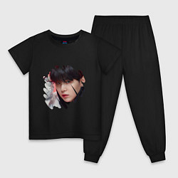 Пижама хлопковая детская Agust D SUGA BTS, цвет: черный